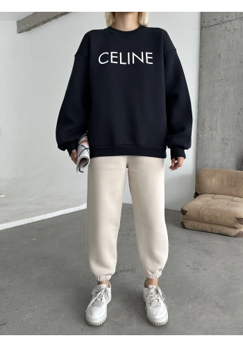 Pullaps Üç İplik Cepli Sweat Siyah