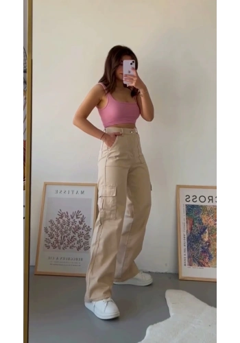 Pullaps Y2k Kadın Kargo Cepli Pantolon