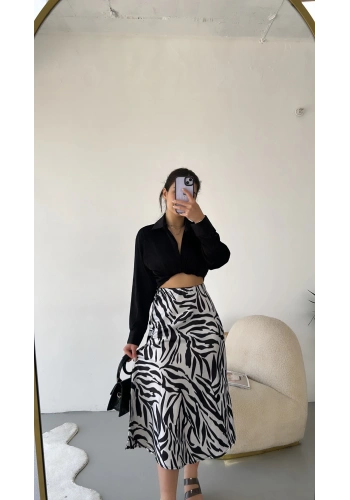 Pullaps Zebra Desen Saten Etek