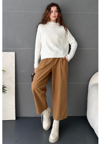 Yarım Balıkçı Fitilli Triko Kazak