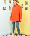 Pullaps Kadın Oversize Turuncu Gömlek