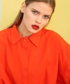 Pullaps Kadın Oversize Turuncu Gömlek