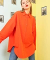 Pullaps Kadın Oversize Turuncu Gömlek