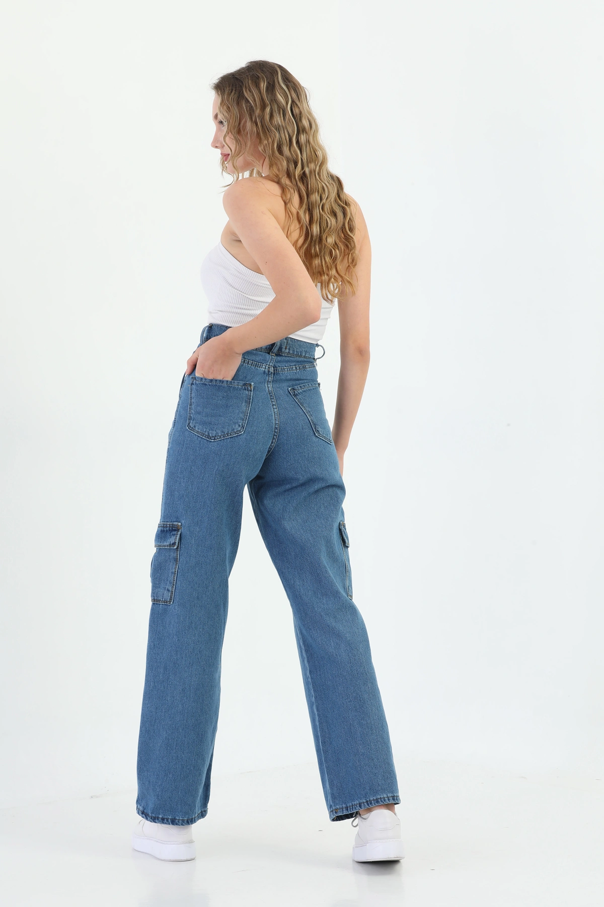 Kadın Kargo Cepli Palazzo Pantolon