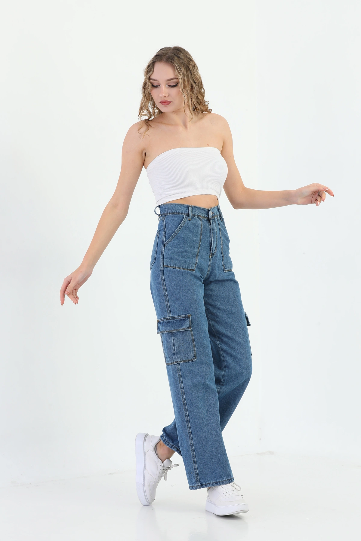 Kadın Kargo Cepli Palazzo Pantolon