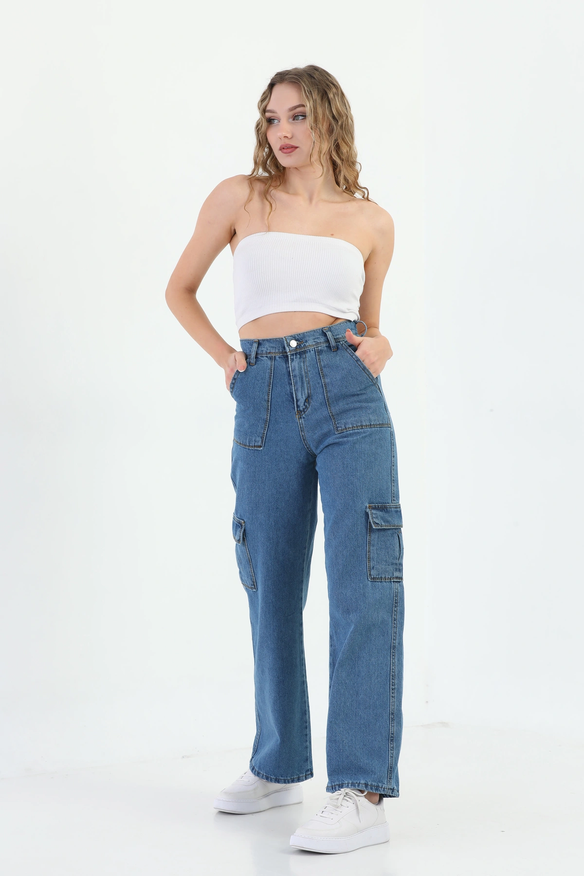 Kadın Kargo Cepli Palazzo Pantolon