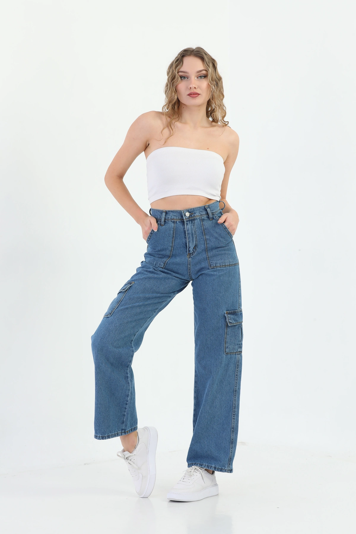 Kadın Kargo Cepli Palazzo Pantolon