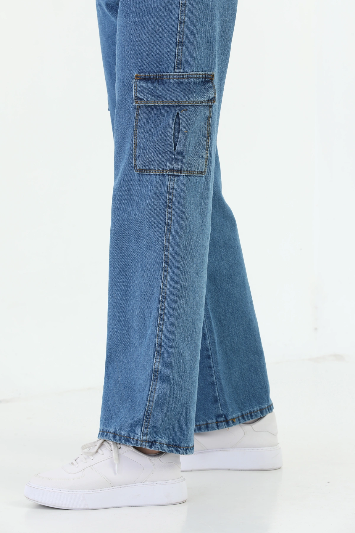 Kadın Kargo Cepli Palazzo Pantolon