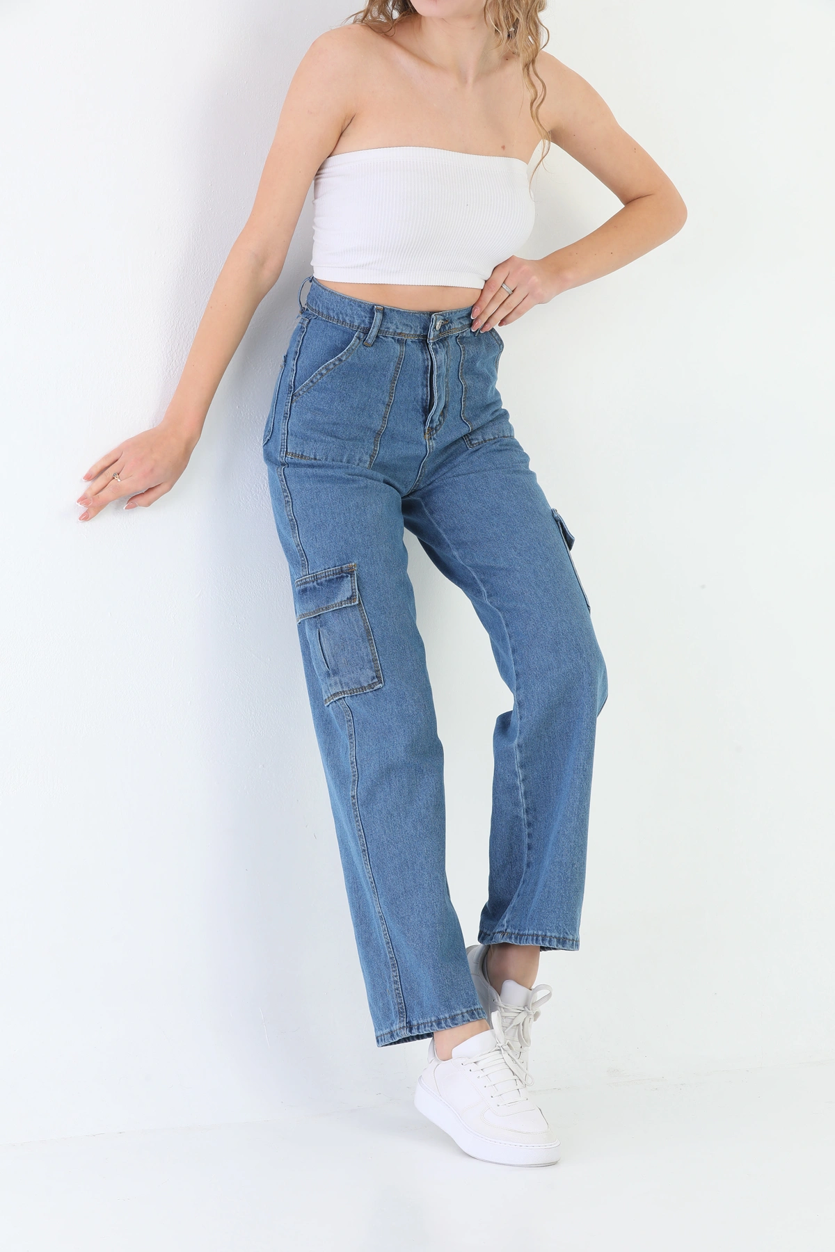 Kadın Kargo Cepli Palazzo Pantolon