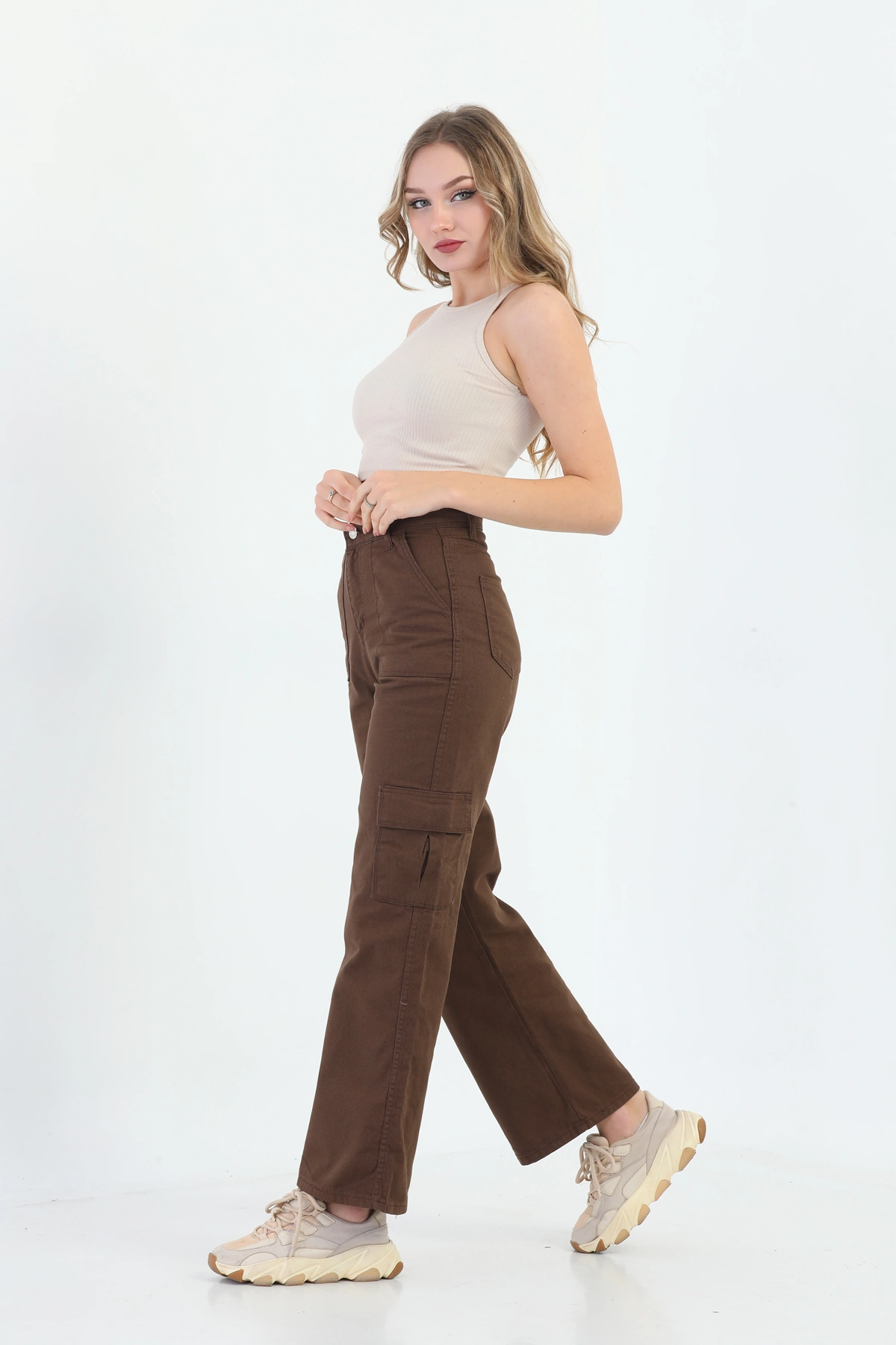 Pullaps Kadın Kargo Cepli Pantolon