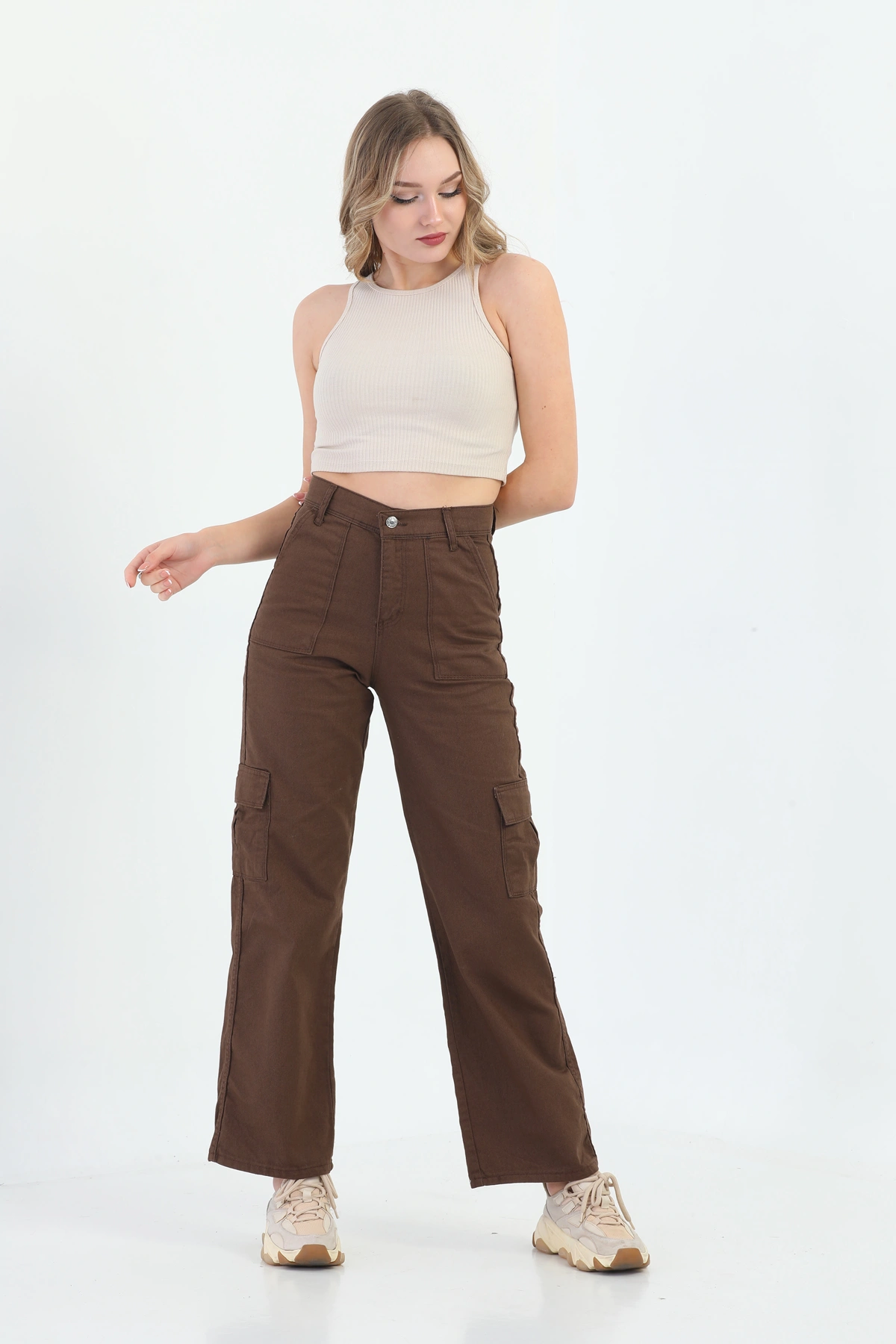 Pullaps Kadın Kargo Cepli Pantolon