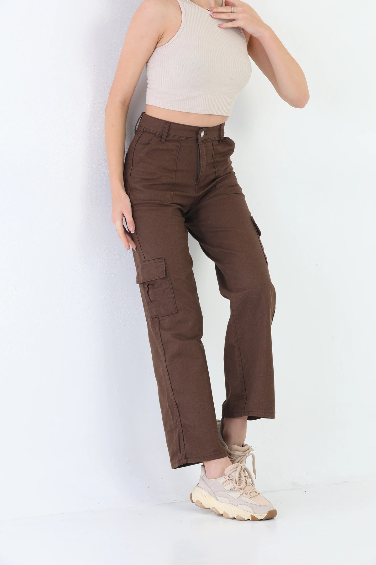 Pullaps Kadın Kargo Cepli Pantolon