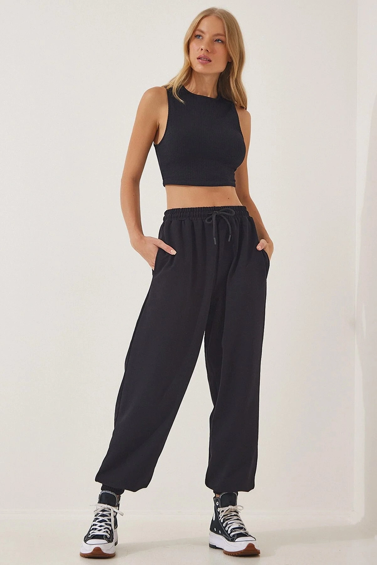 Pullaps Kadın Bol Jogging Eşofman Altı