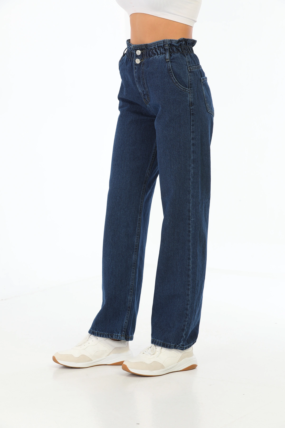 Pullaps Kadın Beli Lastikli Palazzo Pantolon