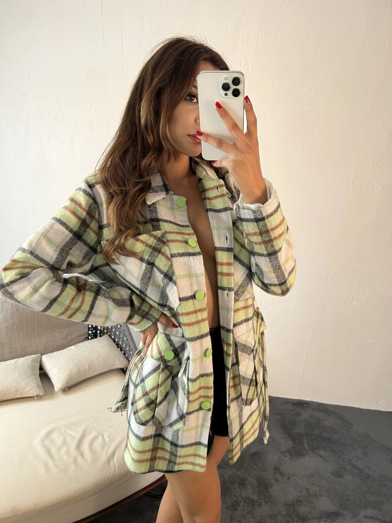 Fame İstanbul Kadın Astarlı Kemerli Kaşe Ceket