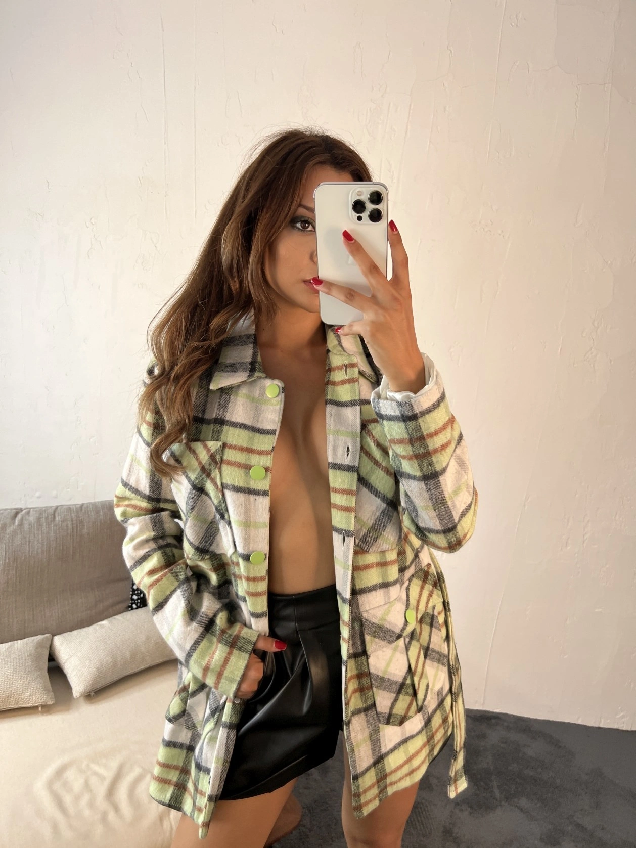 Fame İstanbul Kadın Astarlı Kemerli Kaşe Ceket