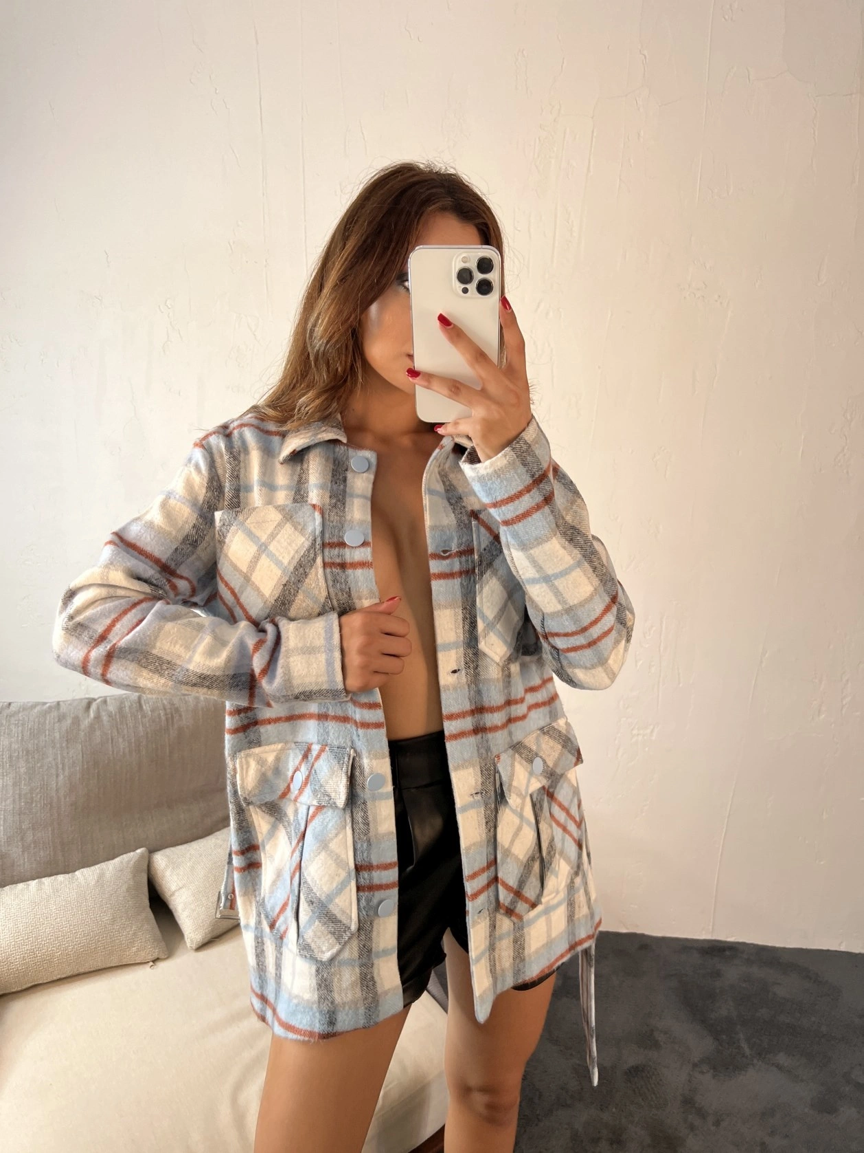 Fame İstanbul Kadın Astarlı Kemerli Kaşe Ceket