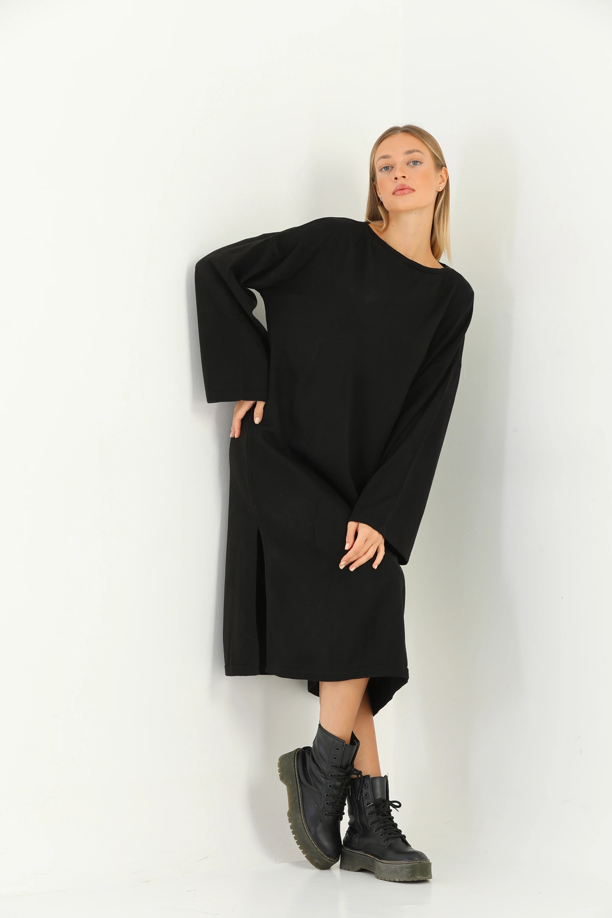 Kadın Oversize Salaş Triko Elbise