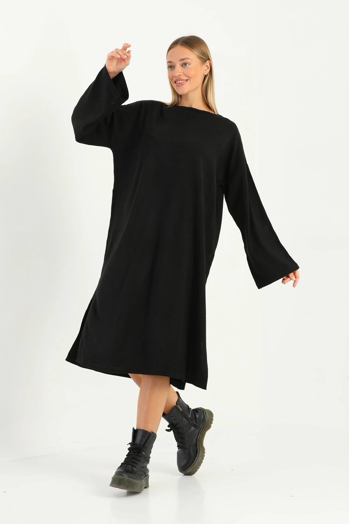 Kadın Oversize Salaş Triko Elbise