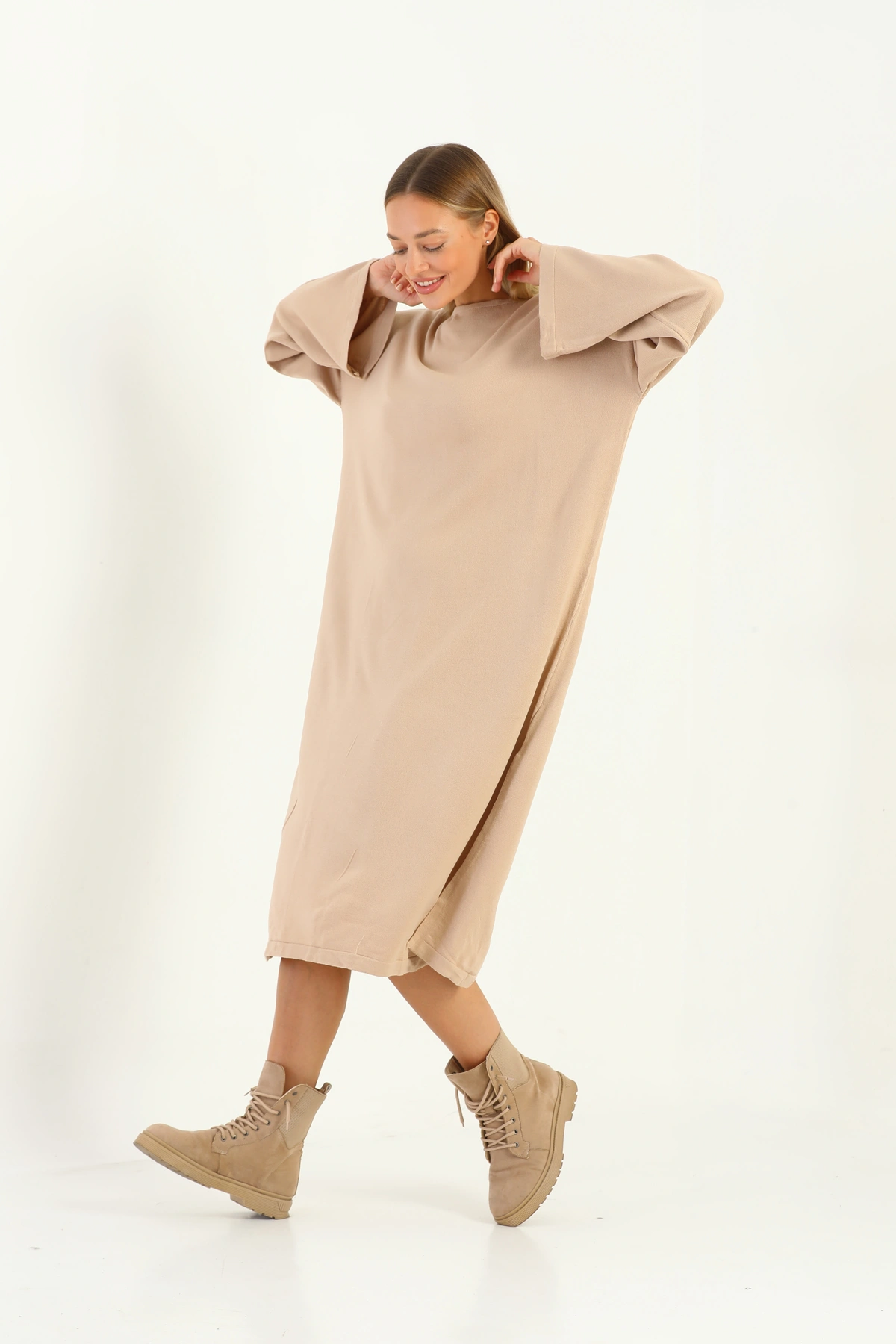 Kadın Oversize Salaş Triko Elbise