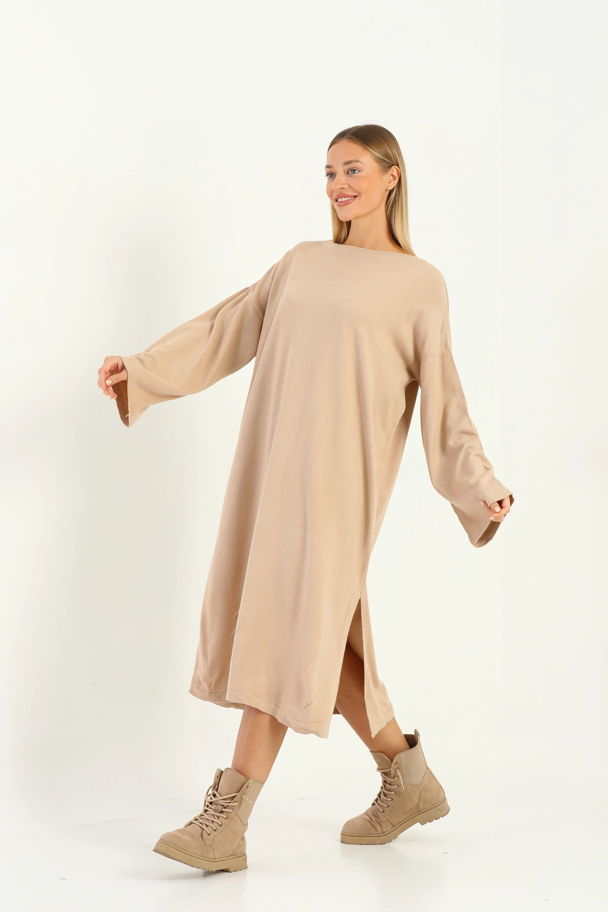 Kadın Oversize Salaş Triko Elbise