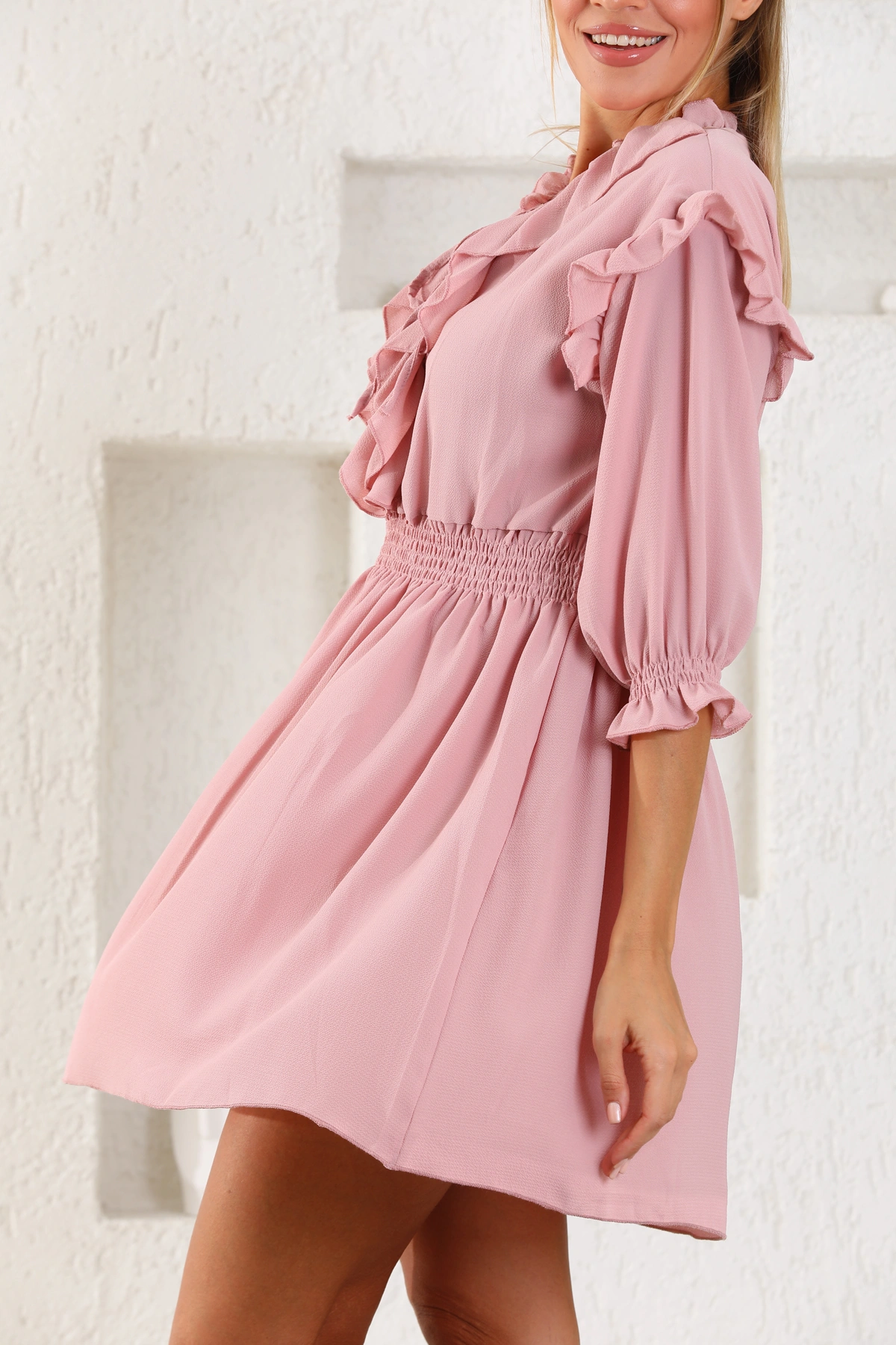 Fırfırlı Astarlı Elbise