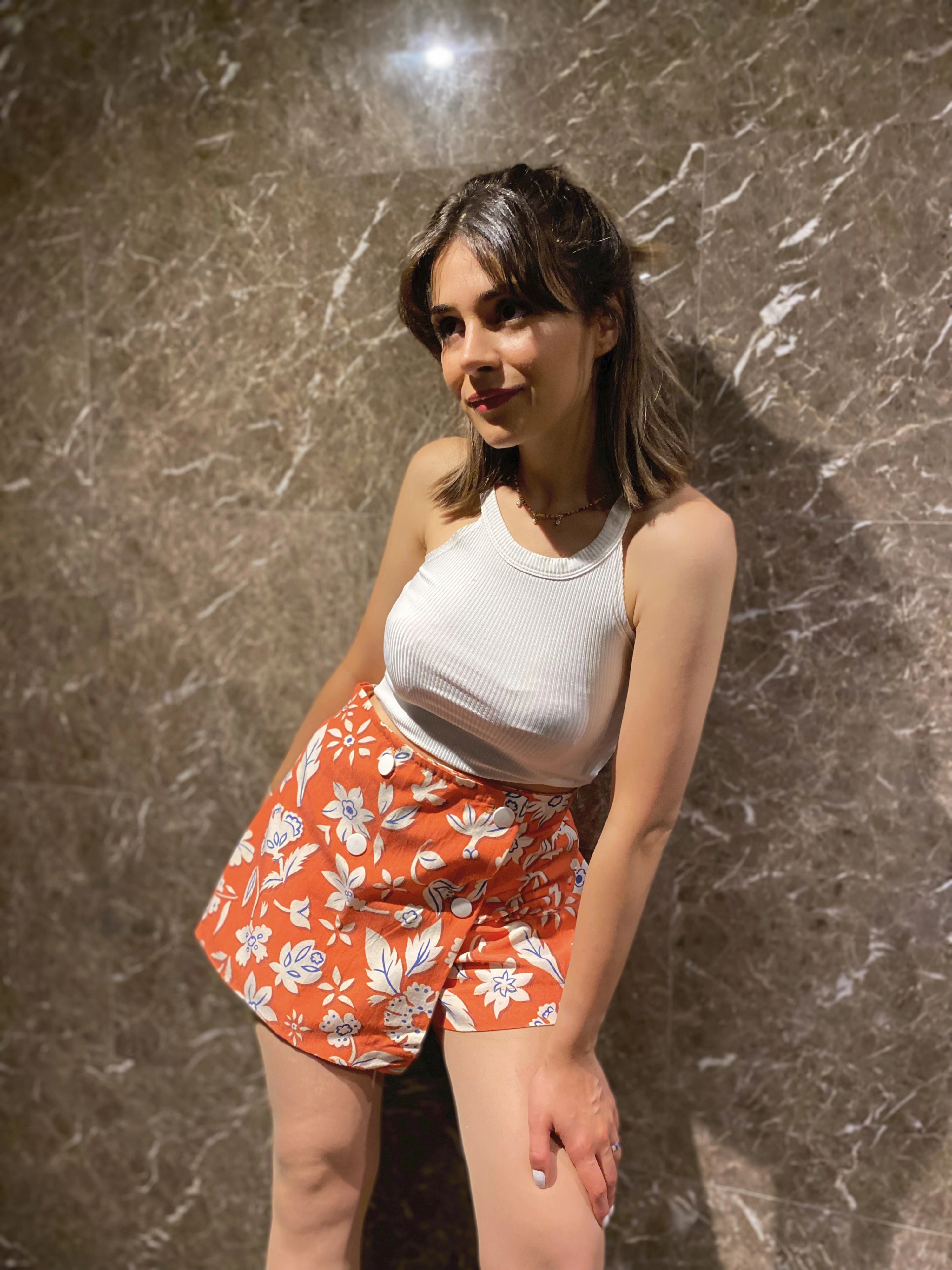 Keten Kumaş Şort Etek