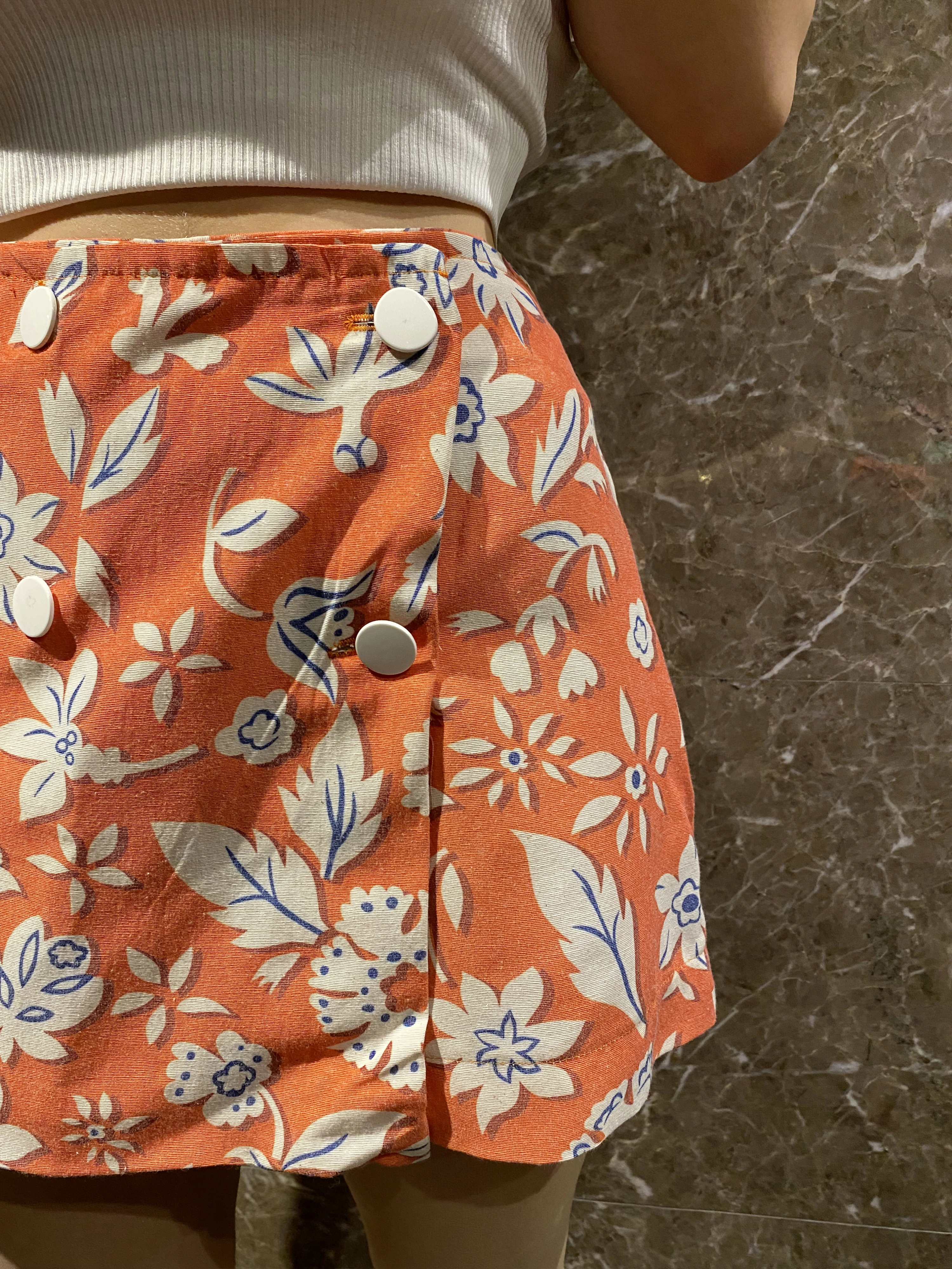 Keten Kumaş Şort Etek