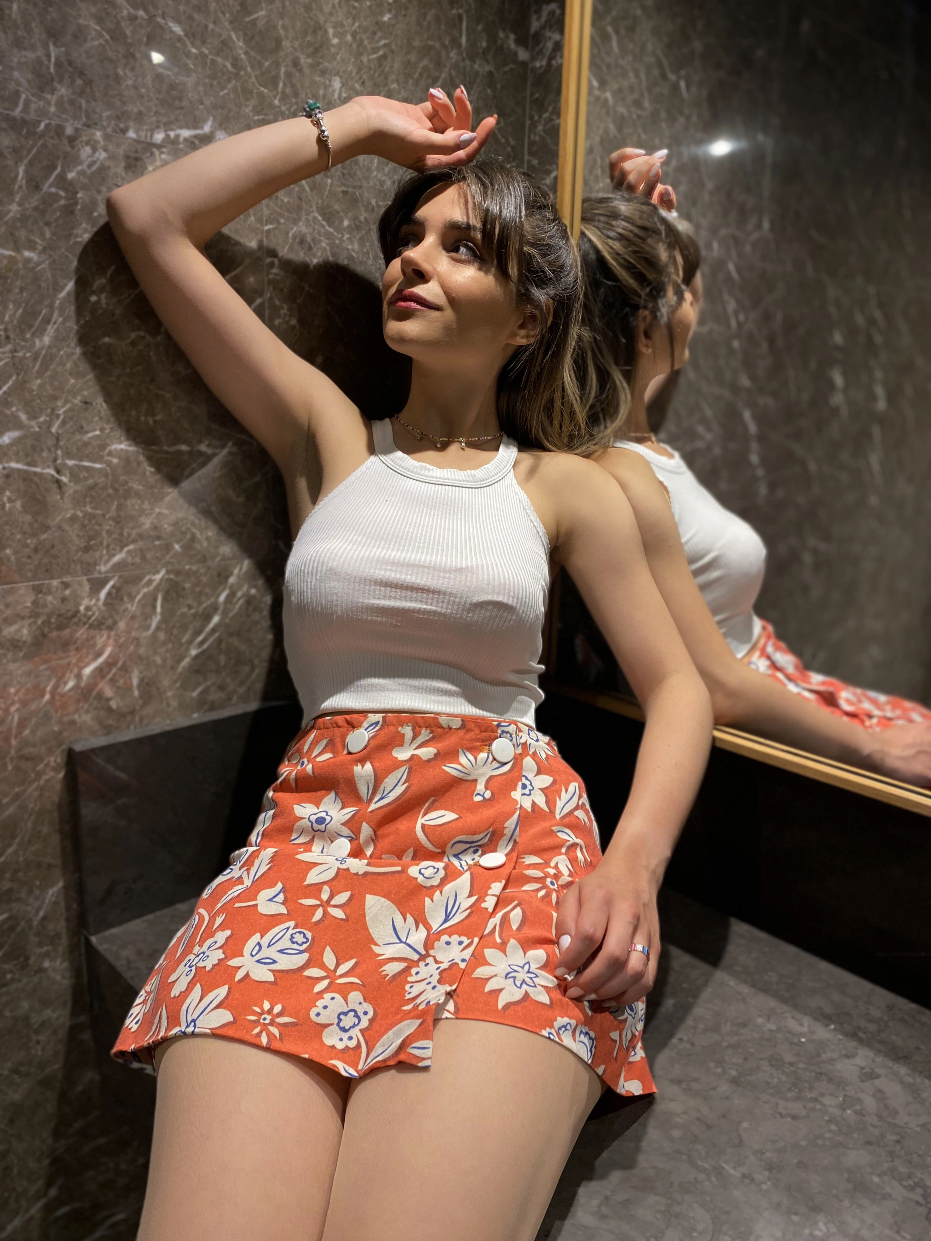 Keten Kumaş Şort Etek