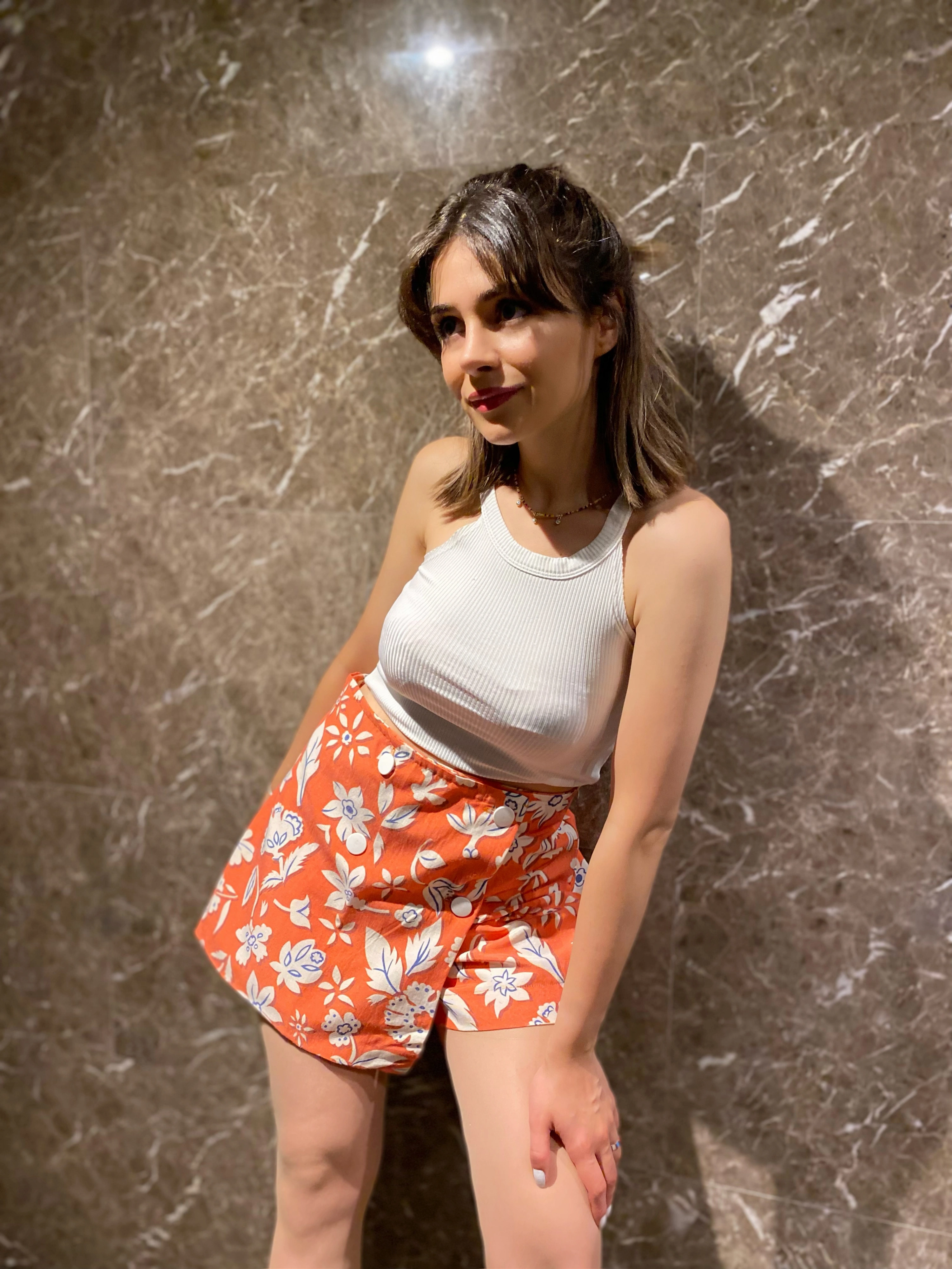 Keten Kumaş Şort Etek