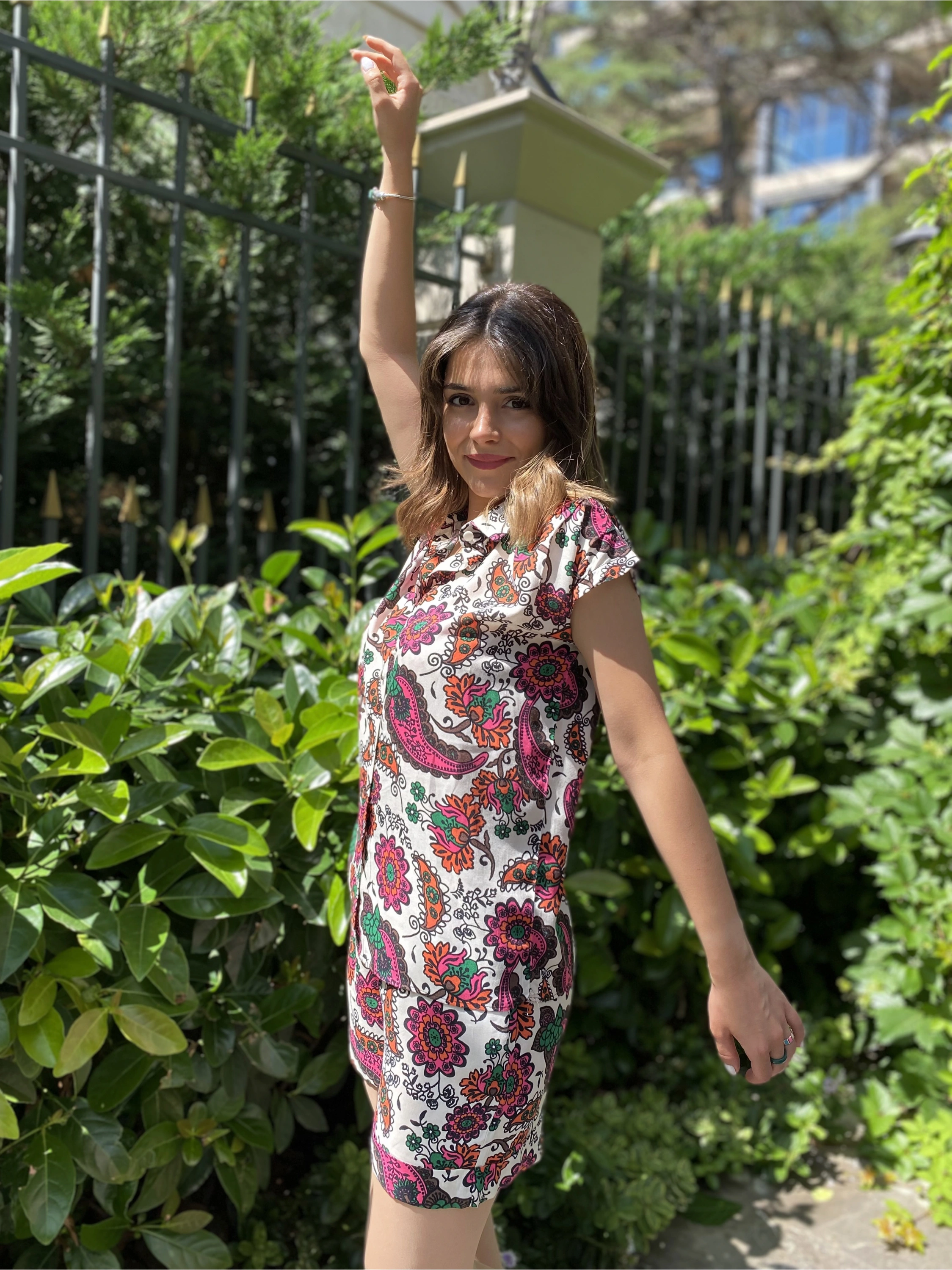 Şortlu çiçekli takım