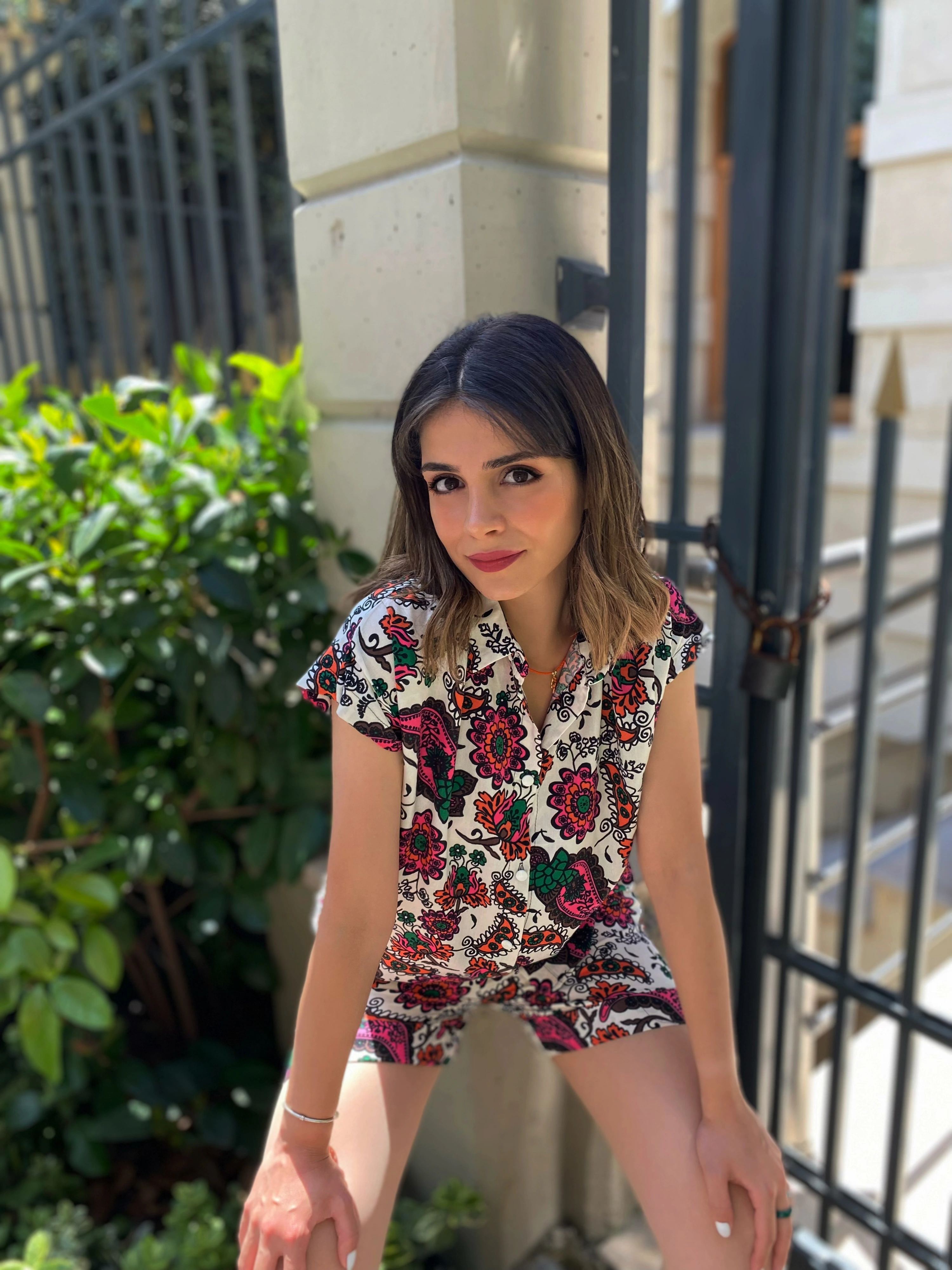 Şortlu çiçekli takım