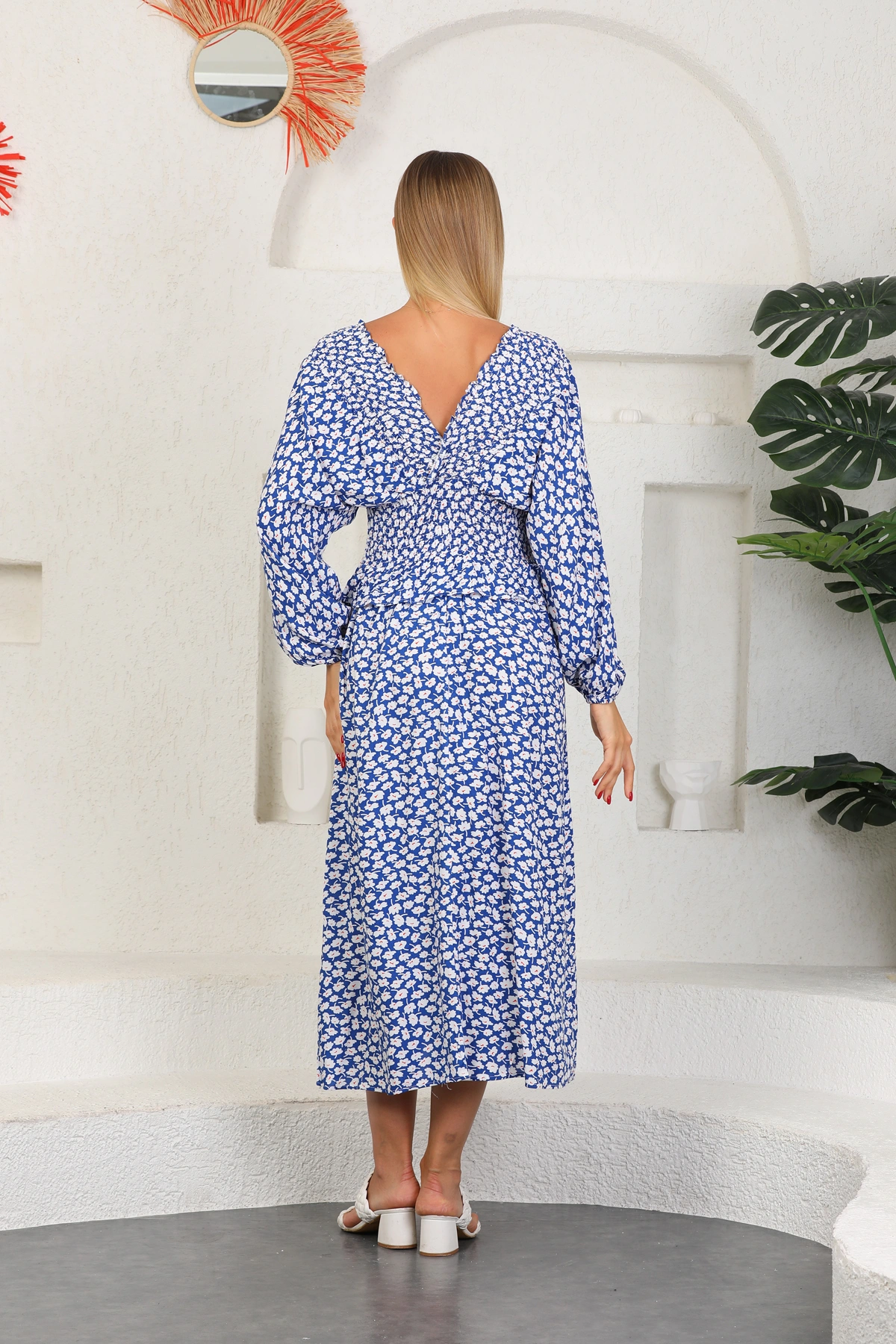 Pullaps çiçekli Uzun kol elbise