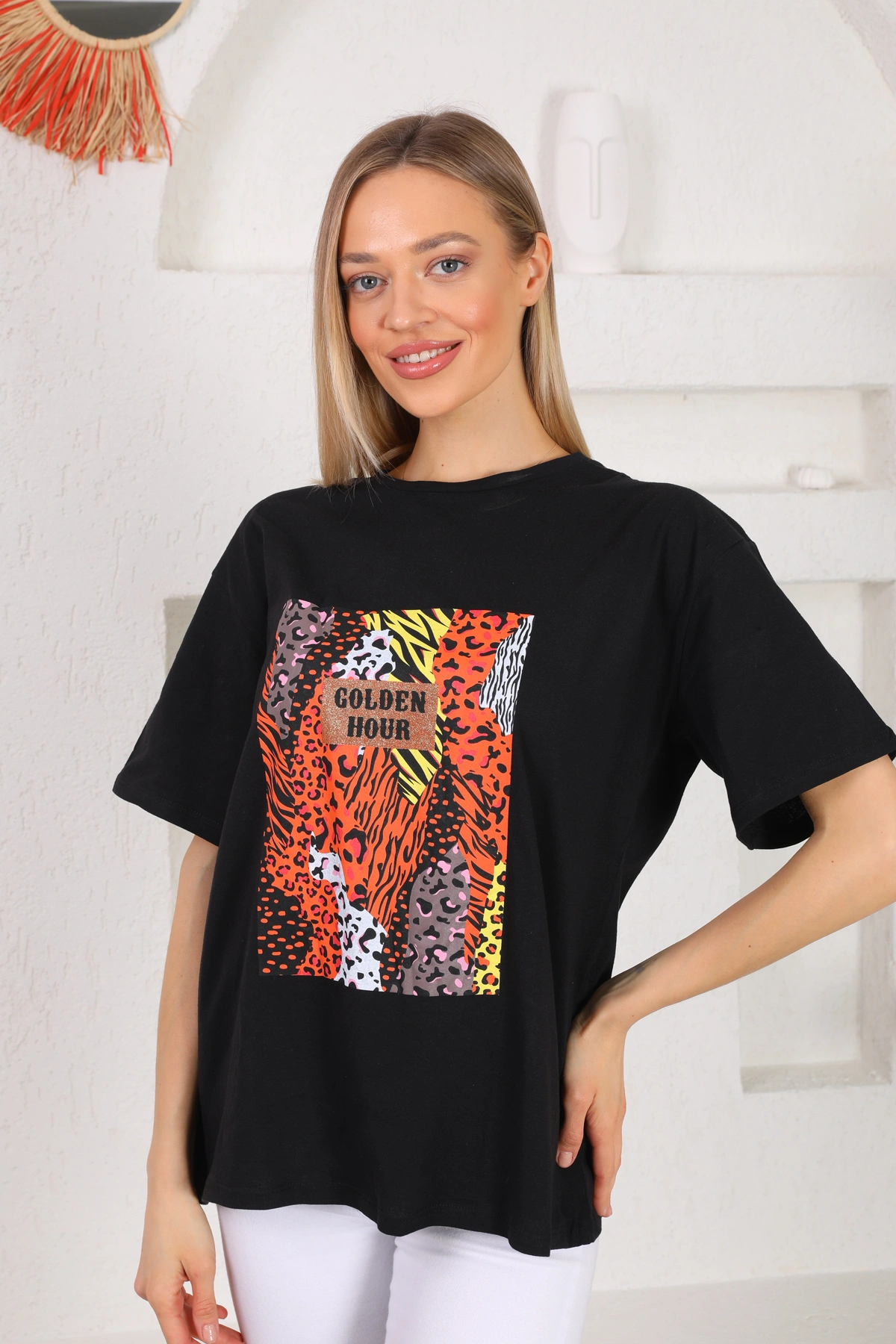 Baskılı Oversize Tişört