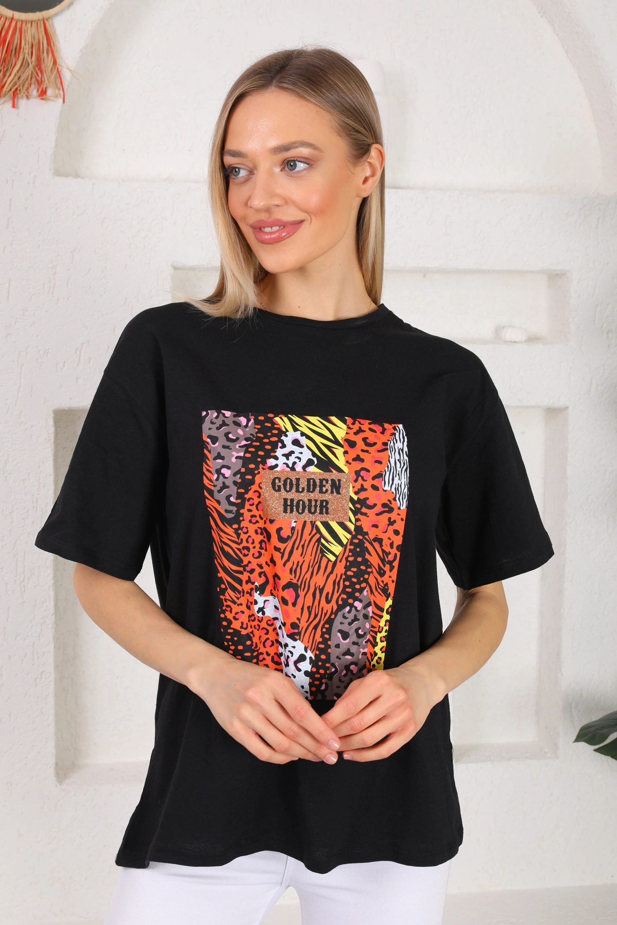 Baskılı Oversize Tişört