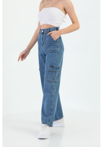 Kadın Kargo Cepli Palazzo Pantolon