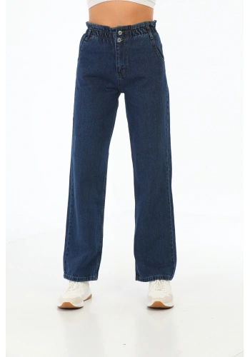 Pullaps Kadın Beli Lastikli Palazzo Pantolon