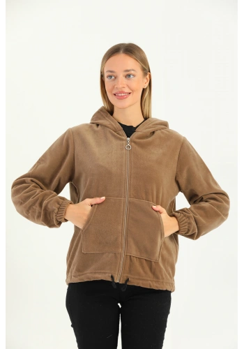 Kadın Fermuarlı Polar Hırka Ceket