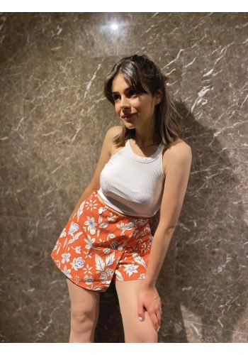 Keten Kumaş Şort Etek