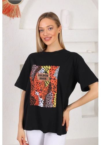Baskılı Oversize Tişört