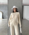 Pullaps Çımalı Triko Takım Krem