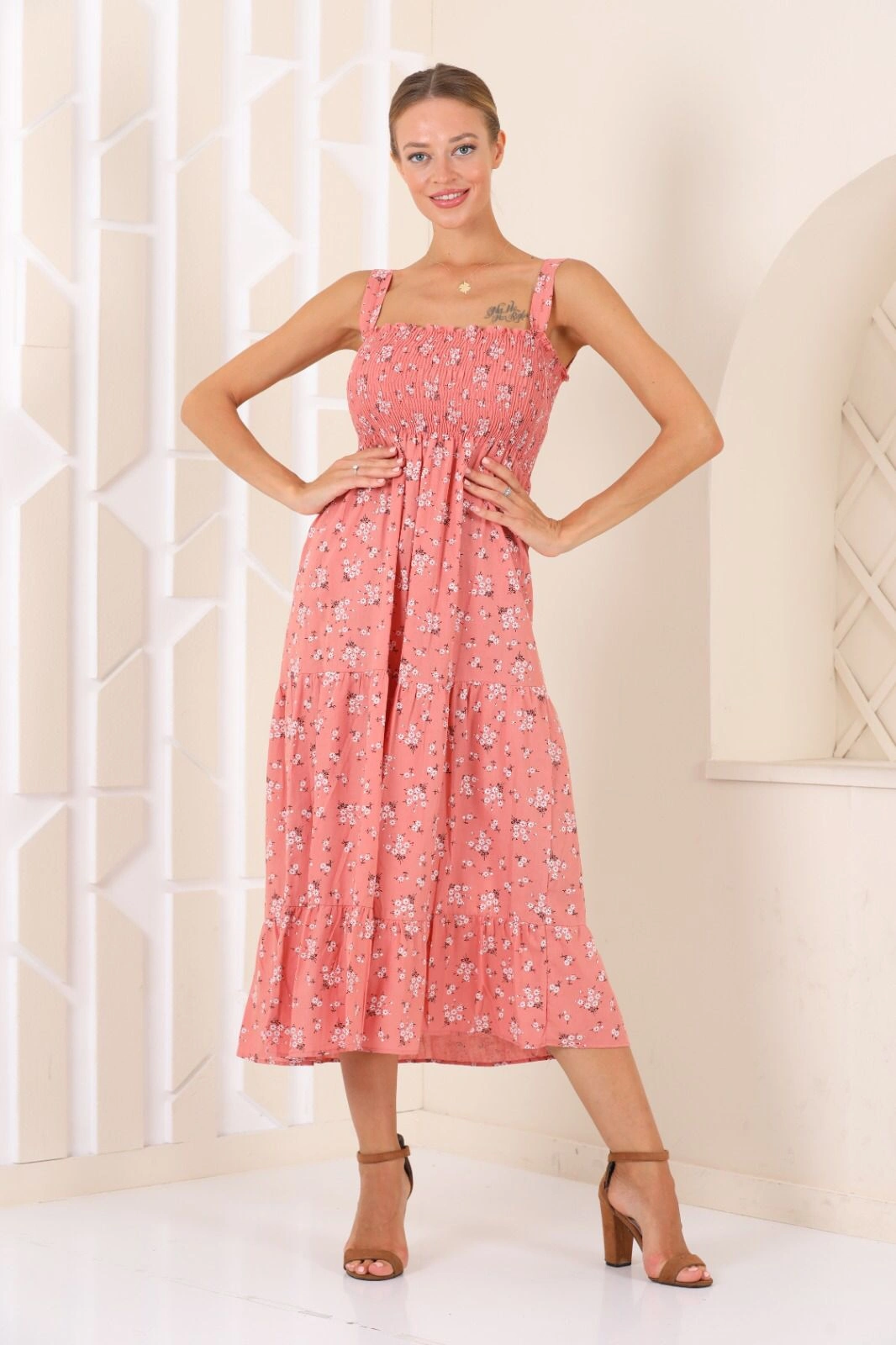 Pullaps Çiçekli Elbise