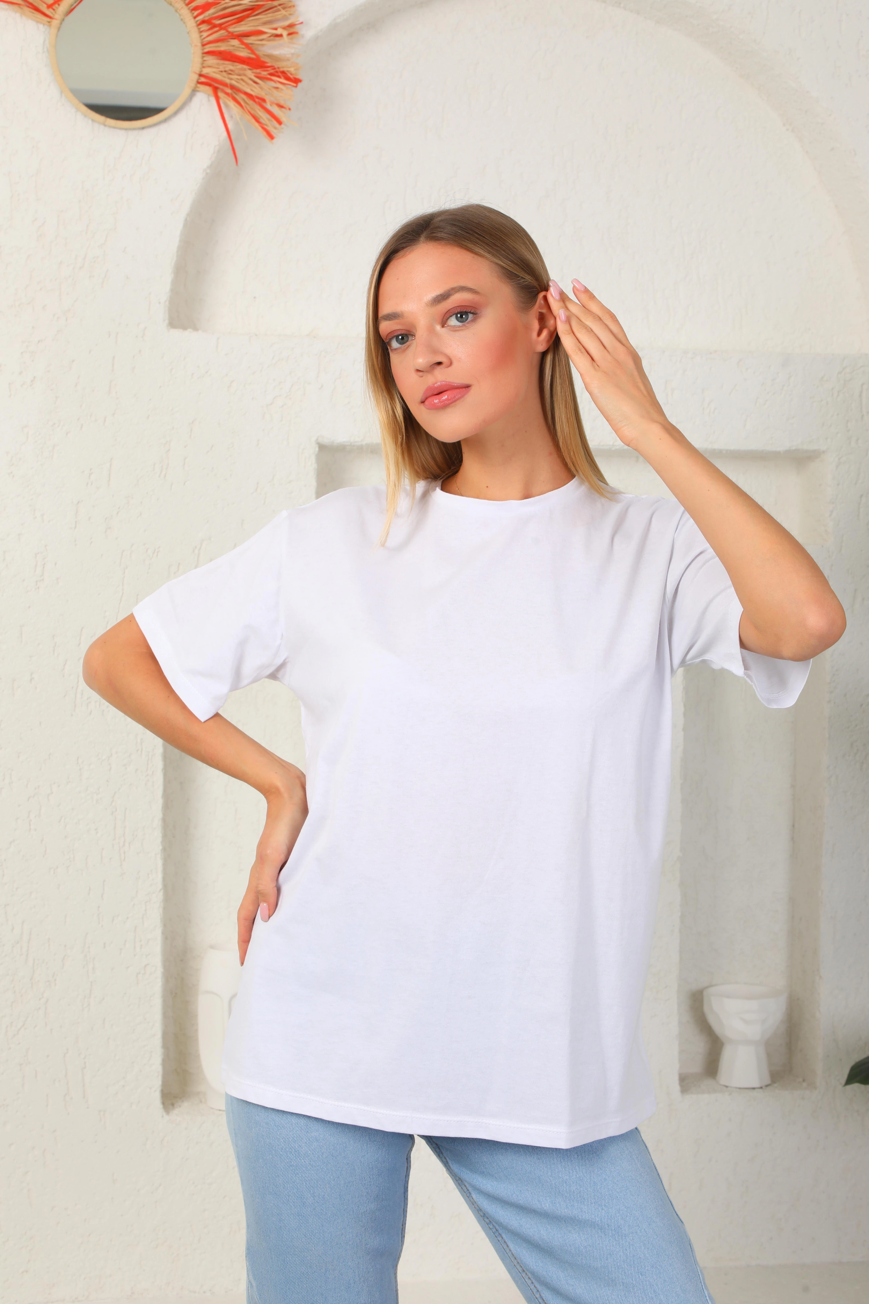 Arkası BAskılı Oversize Tişört