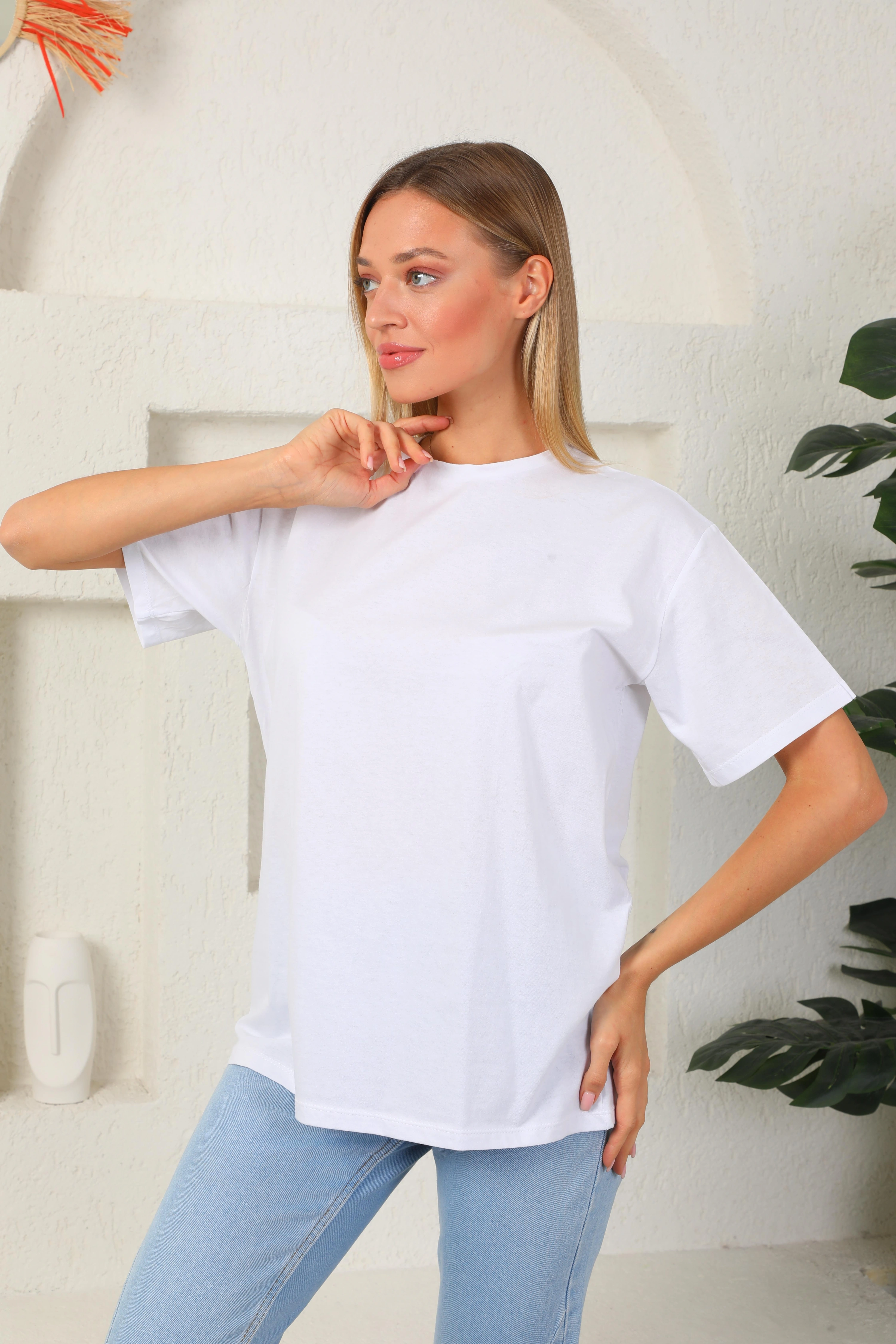 Arkası BAskılı Oversize Tişört