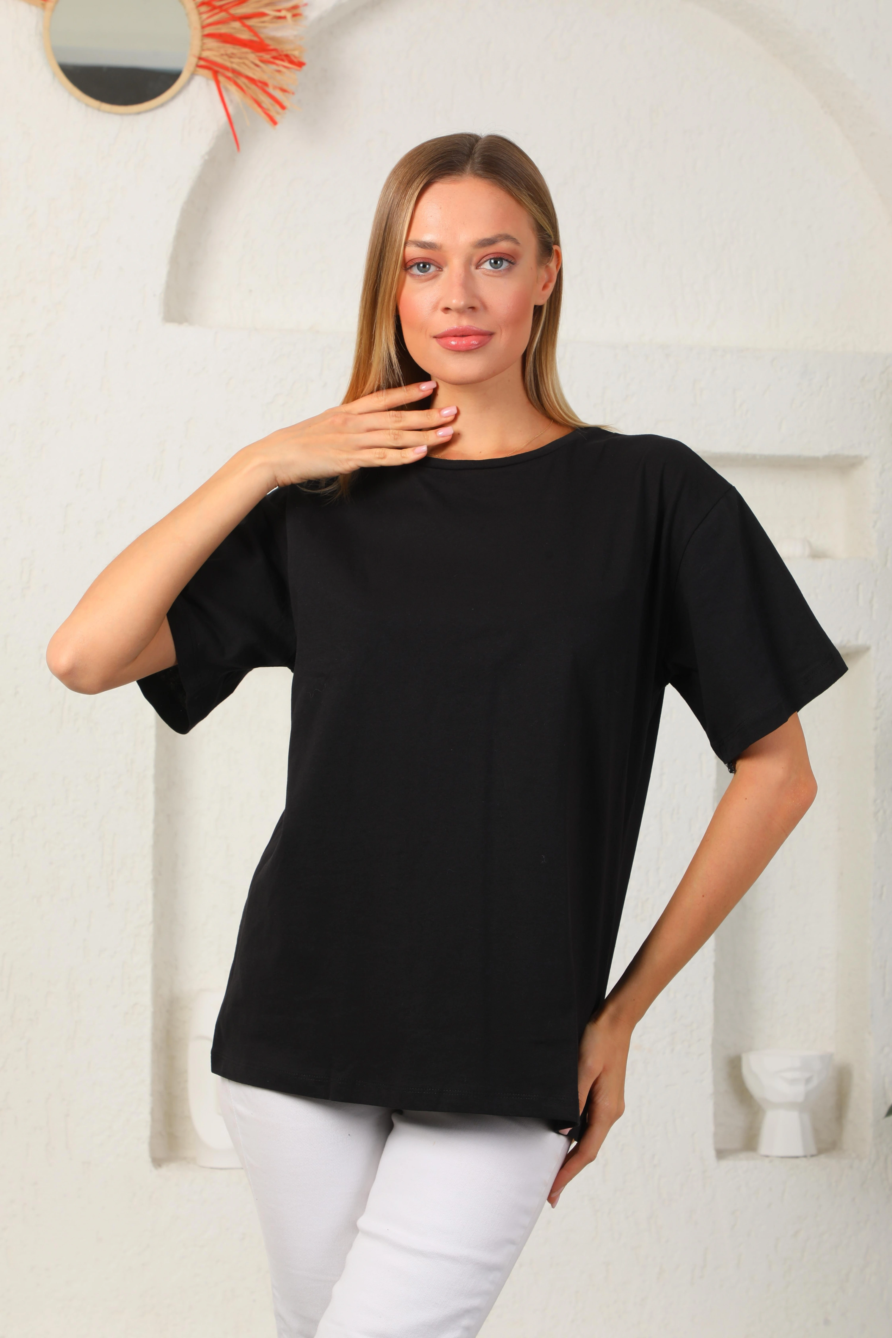 Arkası Baskılı Oversize Tişört