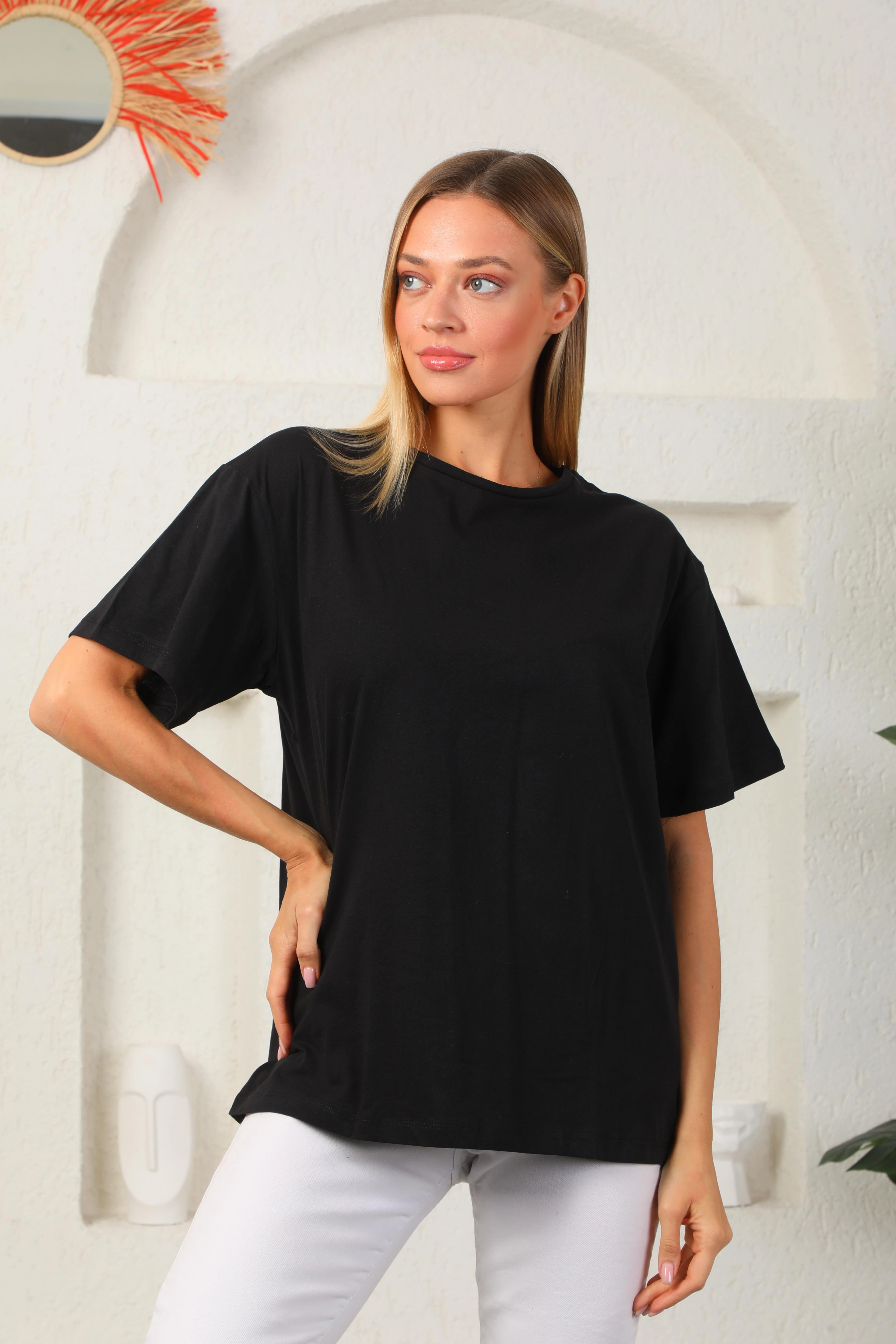 Arkası Baskılı Oversize Tişört