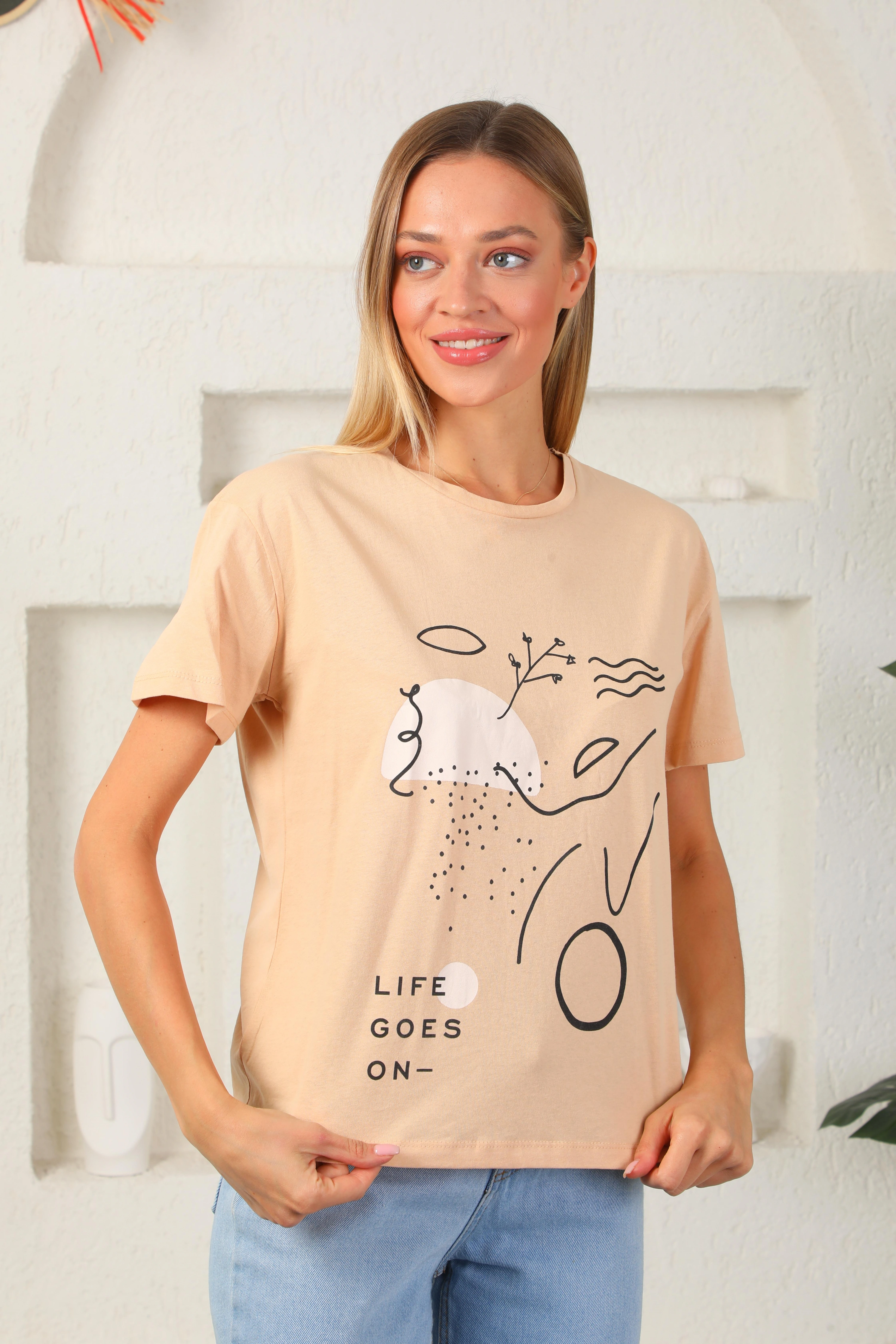 Baskılı Oversize Tişört