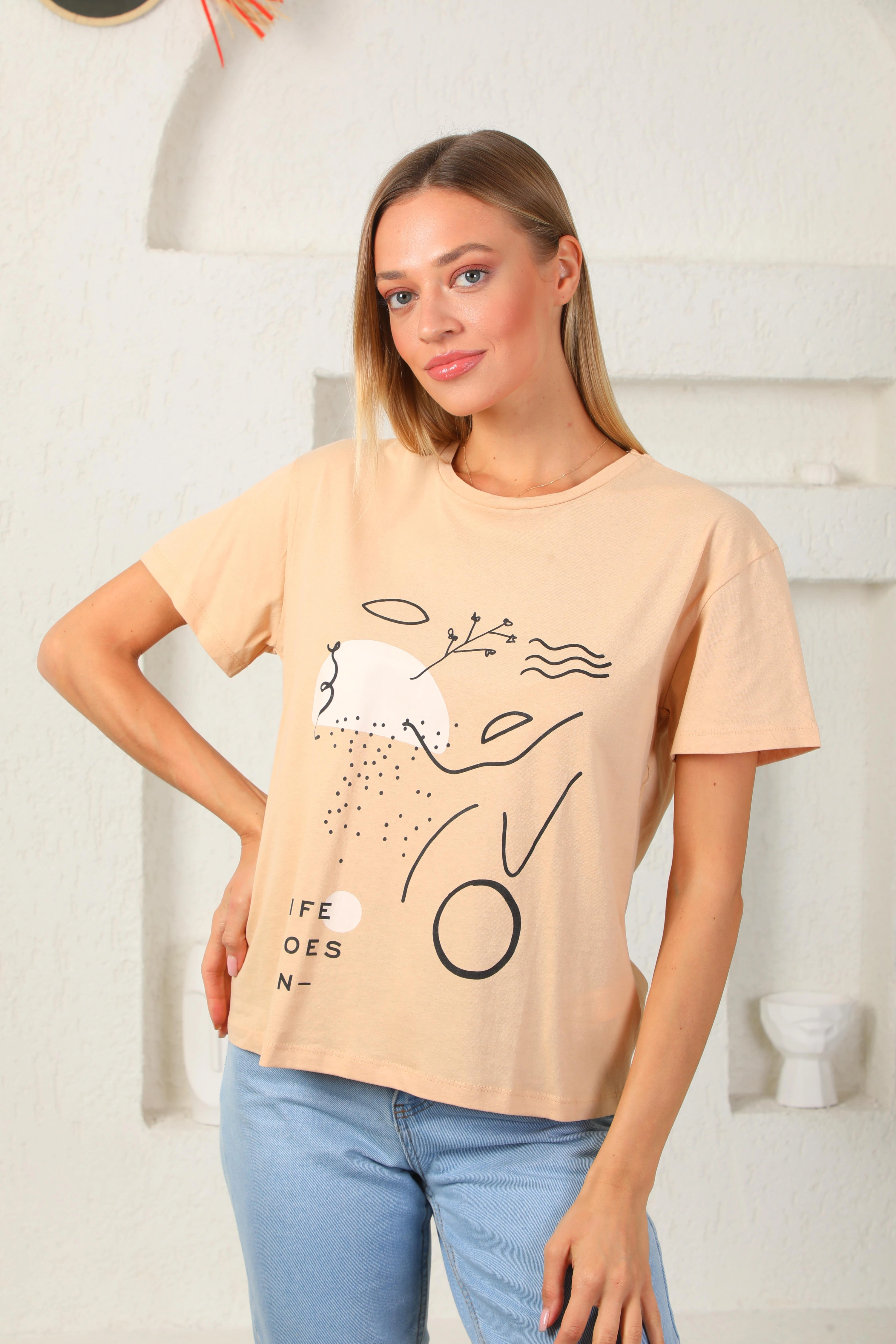 Baskılı Oversize Tişört