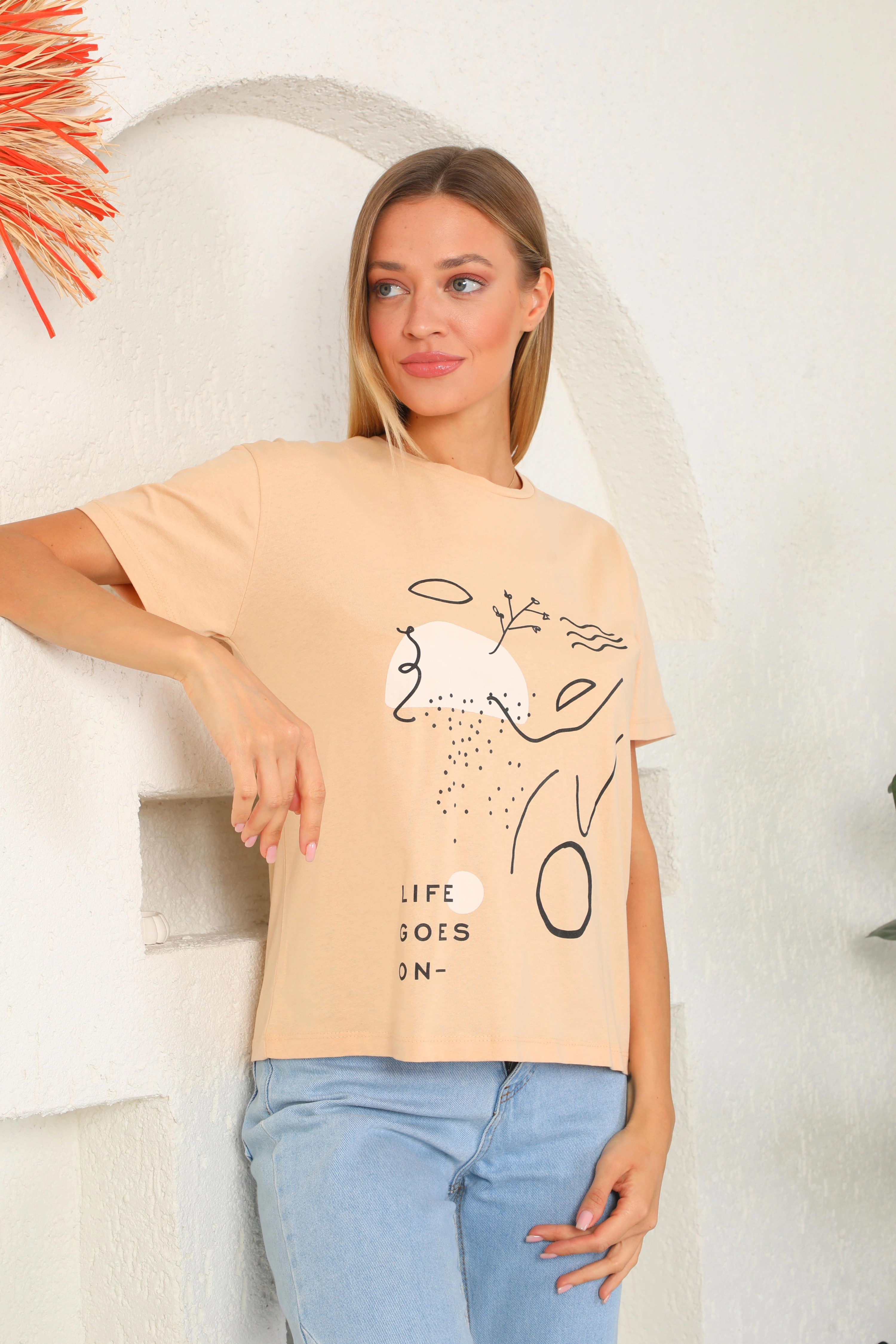 Baskılı Oversize Tişört