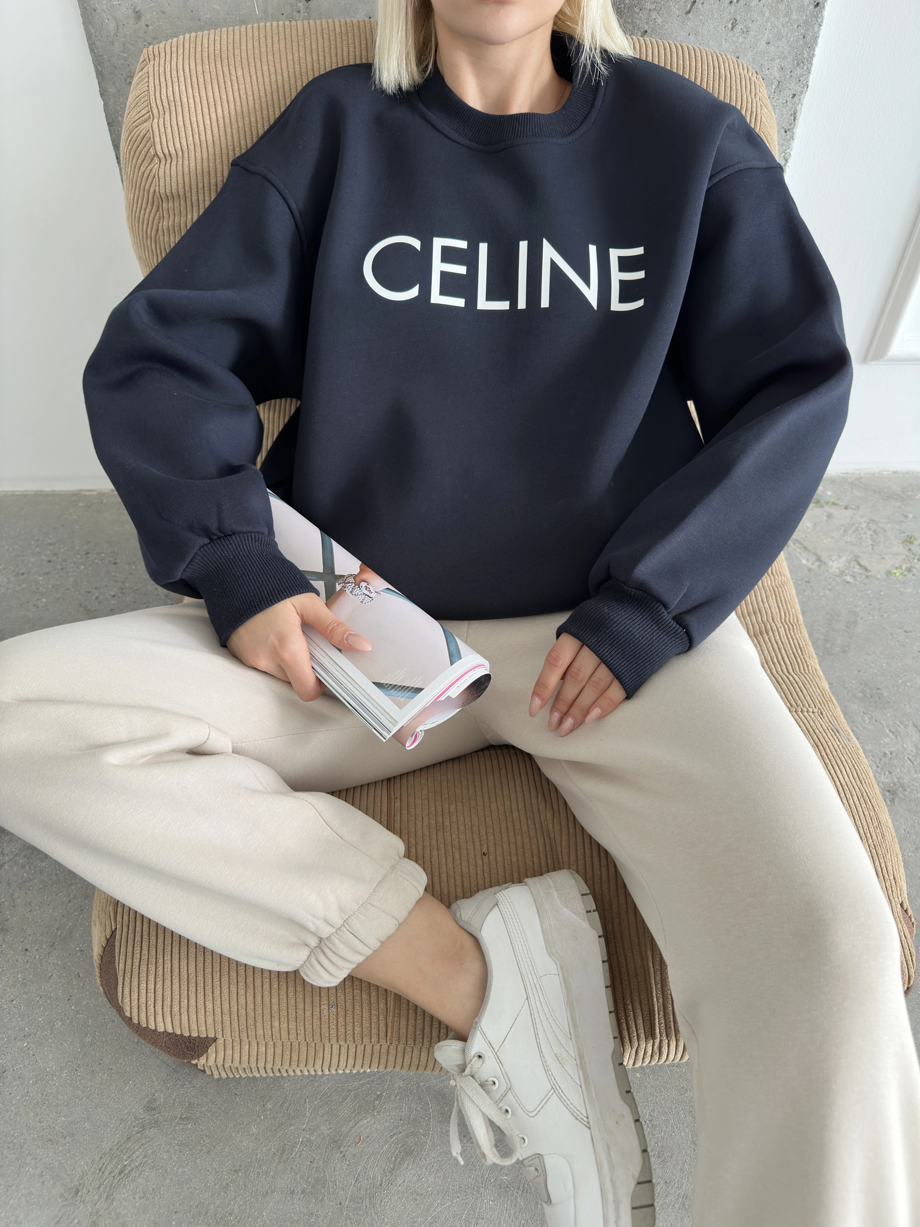 Pullaps Üç İplik Cepli Sweat Siyah